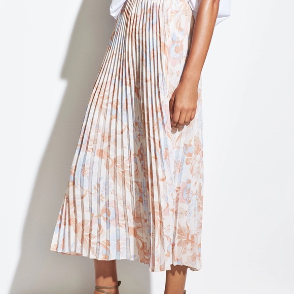 Vince Marine garden pleated midi skirt size 4 - Picture 9 of 12